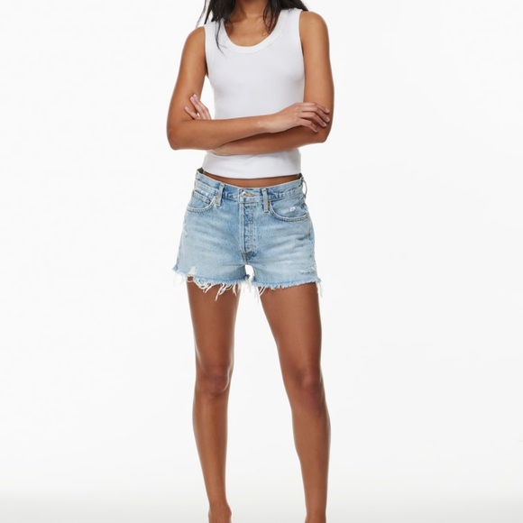 AGOLDE | Parker jean shorts in swapmeet blue - Picture 4 of 13